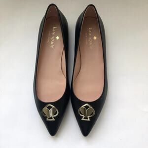 NWOB Kate Spade Lenora Pointy Flats Sz 6 in Black Leather